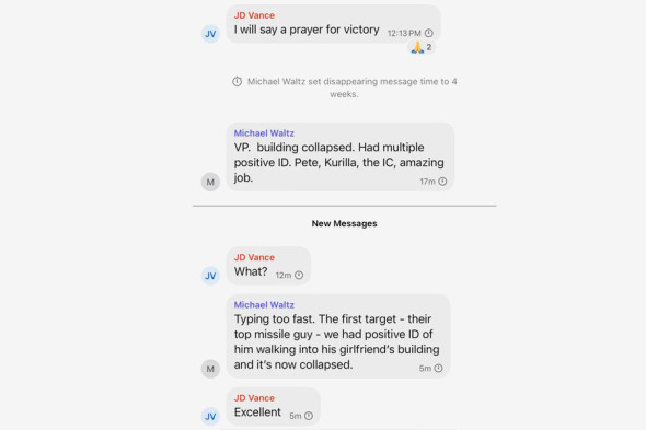 The Atlantic опубликовал новые скриншоты из чата команды Трампа - новостной портал st-piter.ru