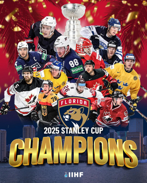 IIHF обновила постер в честь победы &laquo;Флориды&raquo; в НХЛ, добавив россиянина - новостной портал st-piter.ru