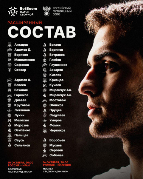 Соболев и Захарян вошли в состав сборной на матчи с Ираном и Боливией - новостной портал st-piter.ru